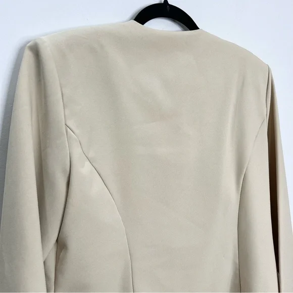 Vintage beige tan crochet detail blazer jacket 14 - Picture 6 of 12